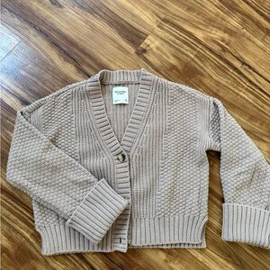 Abercrombie & Fitch Taupe Textured Cardigan